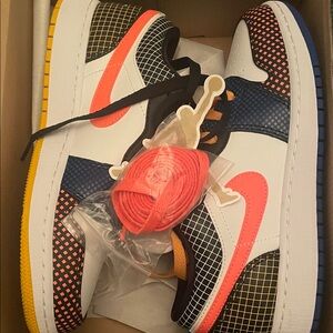 Jordan Kids Sneakers in Black, White, and Orange